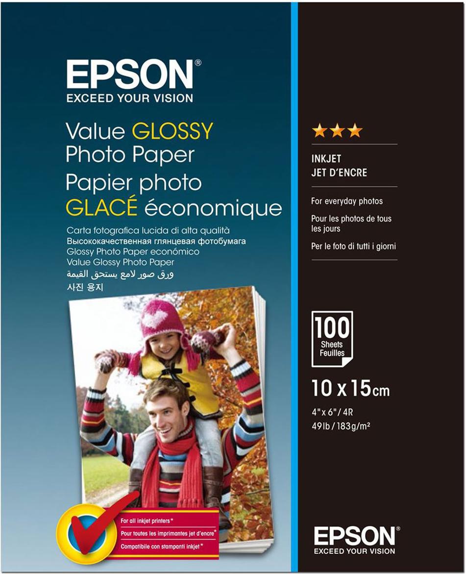 

Фотобумага Epson Value Glossy Photo Paper 10х15 183 г/м2 100 листов [C13S400039], Value Glossy Photo Paper 10х15 183 г/м2 100 листов