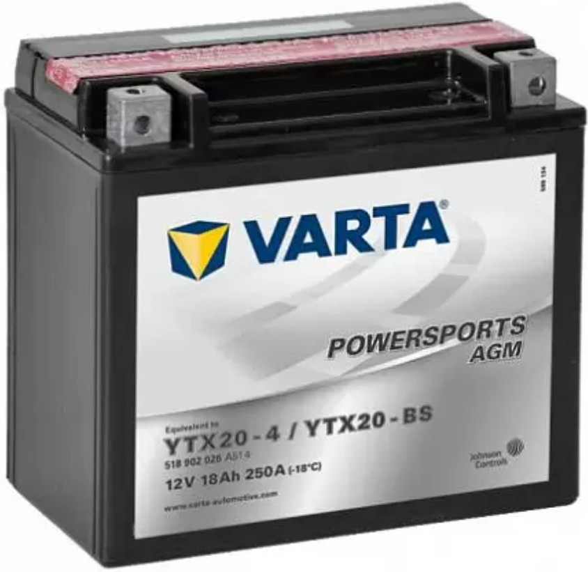 

Мотоаккумулятор Varta Powersports AGM TX20-BS 18 А/ч (518902025)