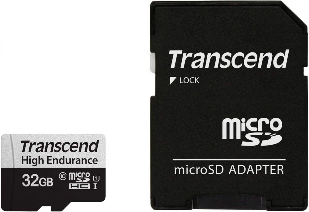 

Карта памяти Transcend 32GB microSD w/ adapter [TS32GUSD350V], 32GB microSD w/ adapter
