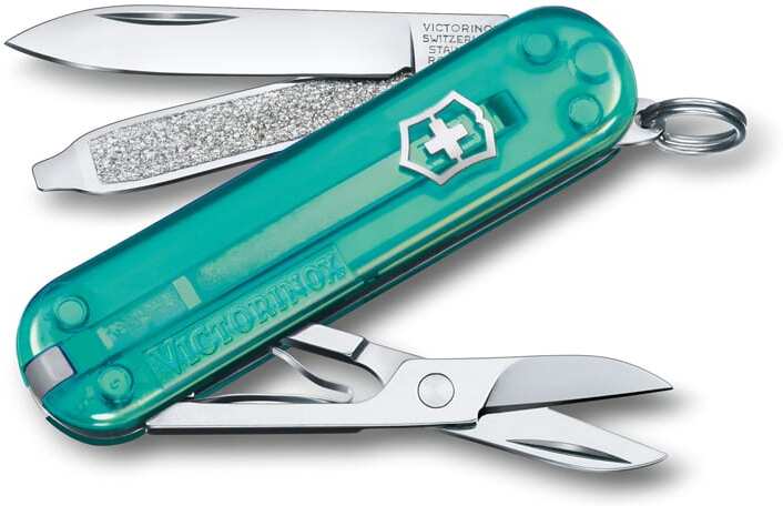 

Туристический нож Victorinox перочинный Classic Tropical Surf 58мм 7функц. [0.6223.T24G], Мультитул Victorinox 0.6223.T24G