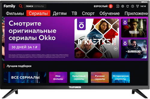

Телевизор TELEFUNKEN TF-LED32S90T2S-SMART, Телевизор Telefunken TF-LED32S90T2S-SMART