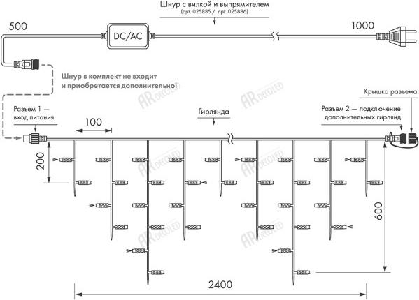 

Светодиодная бахрома ARdecoled 034125