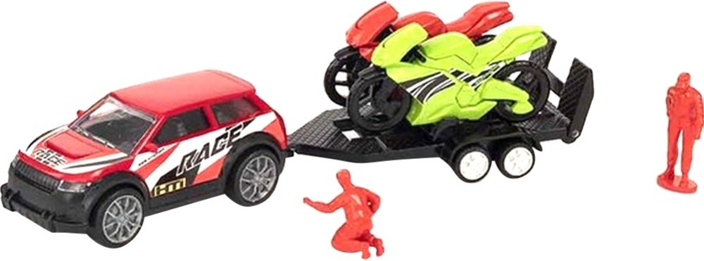 

Игровой набор Teamsterz Мотогонщики и тягач красный (5417075)