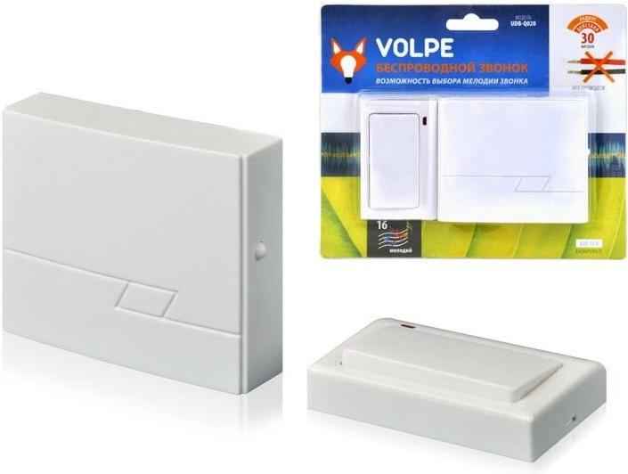 

Дверной звонок Volpe UDB-Q020 W-R1T1-16S-30M-WH [11013], UDB-Q020 W-R1T1-16S-30M-WH