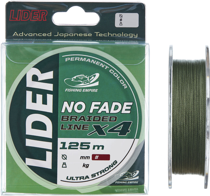 

Леска плетеная Lider No Fade x4 125 м 0,30 мм (NF-030)