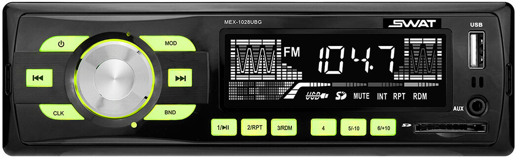 

USB-магнитола Swat MEX-1028UBG, Автомагнитола Swat MEX-1028UBG