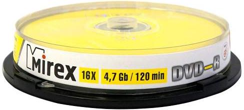 

Оптический диск Mirex DVD-R 4.7 Gb 16x Cake Box 10 [202400], Оптический диск Mirex DVD-R 4.7 Gb 16x Cake Box 10 202400