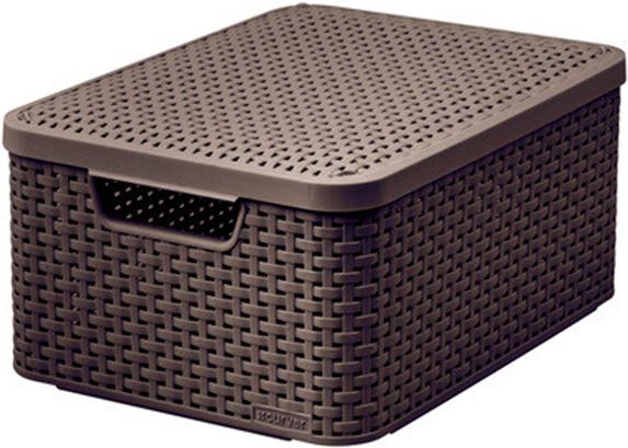 

Корзинка c крышкой Curver STYLE BOX M V2+LID DBR 210 (тёмно-коричневый), Style box M V2+LID DBR 210