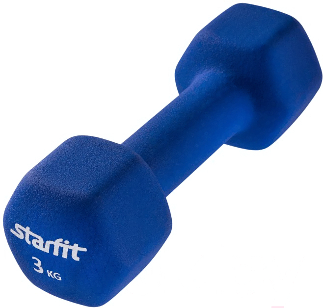 

Гантель цельная Starfit DB-201 3 кг синий, Гантель Starfit Гантель DB-201 3кг синий