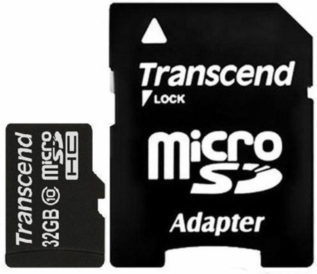 

Карта памяти Transcend microSDHC Class 10 32 Gb + SD адаптер (TS32GUSDHC10), microSDHC Class 10 32 Гб + SD адаптер