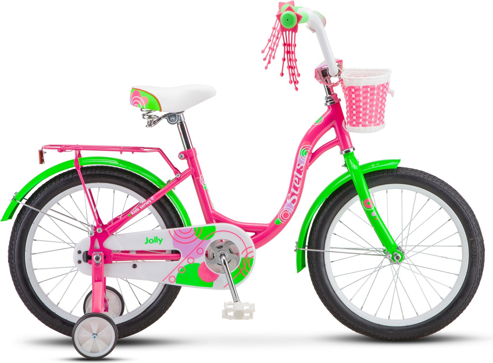 

Велосипед детский Stels Jolly 18'' V010 рама 11 дюймов розовый/салатовый [LU080904,LU092130], Детский велосипед Stels Jolly 18 V010 (розовый/салатовый)