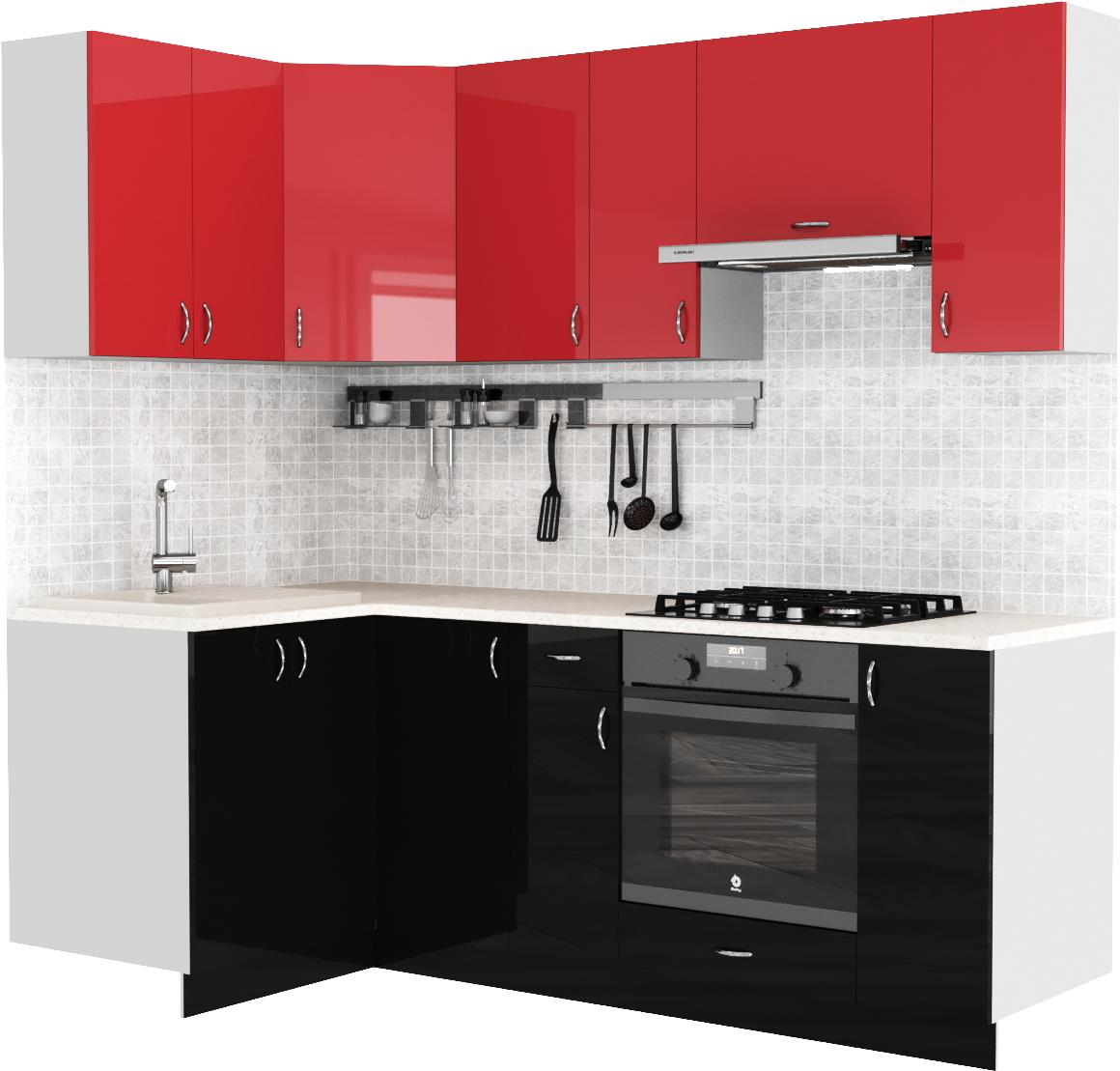 

Кухонная гарнитура Сивирин-Компани Клео глосc 1.2х2.2 черный глянец\красный глянец, Клео глосc 1.2х2.2