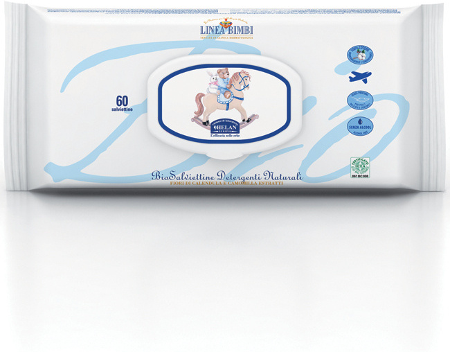 

Детские органические влажные салфетки Helan Linea Bimbi 60 шт, Влажная салфетка Helan Детские органические Linea Bimbi 60 шт