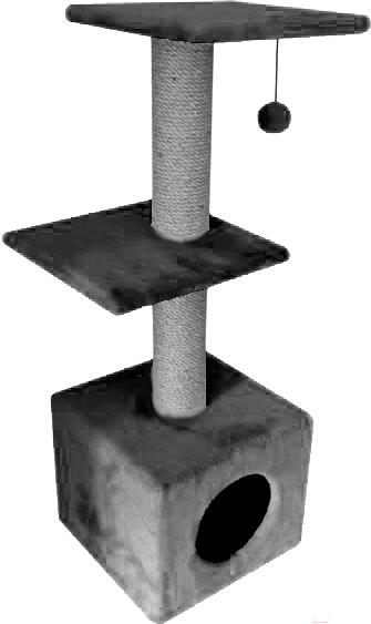 

Когтеточка Cat House Комплекс для кошек С двумя полками 1.0 джут серый