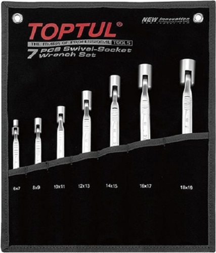 

Набор инструментов Toptul Набор ключей торцевых шарнирных 6-19мм 7 предметов [GPAQ0701], Набор инструментов Toptul Набор ключей торцевых шарнирных 6-19мм 7 предметов GPAQ0701