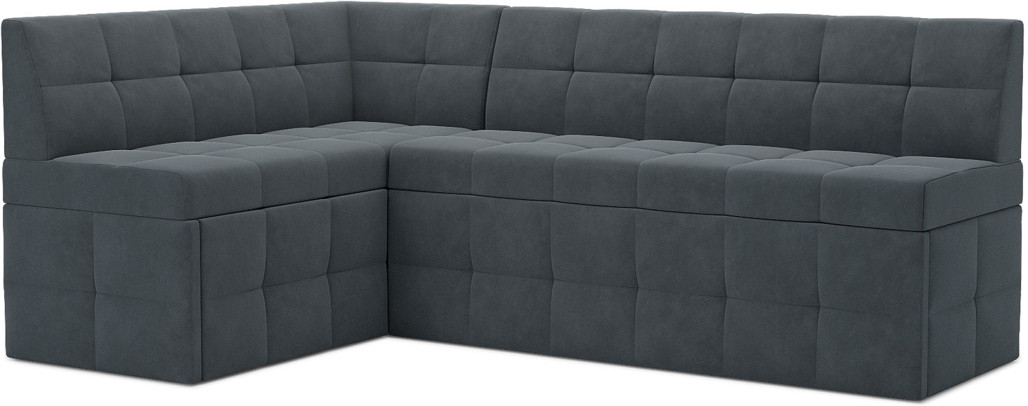 

Кухонный диван Mebel-Ars Атлас 172х95 левый велюр серо-синий (М11-8-5)