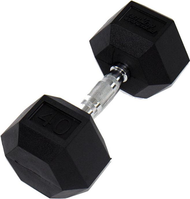 

Гантель Perform Better Rubber Encased Hex Dumbbells 40 кг 1 шт черный [PB\0543-40\BK-00-00], Rubber Encased Hex Dumbbells 40 кг 1 шт