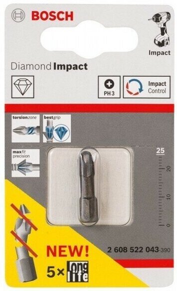 

Бита Bosch PH3 25 мм [2.608.522.043], Бита Bosch PH3 25 мм 2.608.522.043