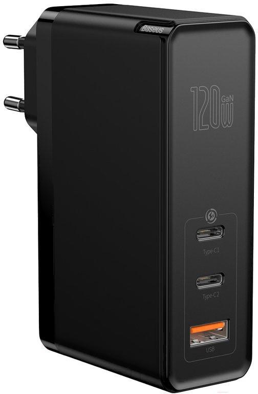 

Сетевое зарядное устройство Baseus GaN2 Pro Quick Charger 2C+U 120W EU [CCGAN-J01], Сетевое зарядное устройство Baseus CCGAN-J01 GaN Mini Quick Charger 2xType-C+1xUSB 120W (кабель Type-C-Type-C 100W) Black (Baseus GaN2 Pro Quick Charger 2C+U 120W EU(Inclu