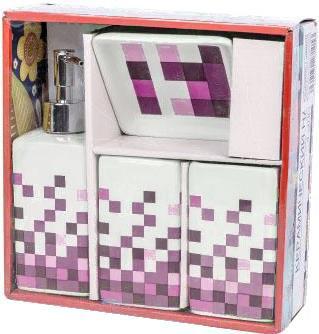 

Набор аксессуаров для ванной Podari Mosaic Design 4 розовый, Mosaic Design 4
