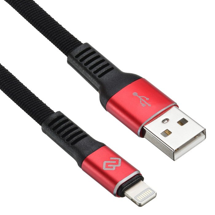 

Кабель Digma USB A(m) Lightning (m) 3м черный, USB A(m) Lightning (m) 3м