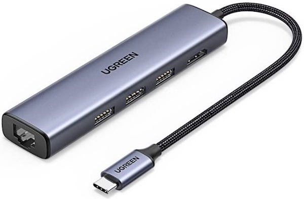 

Док-станция UGREEN CM475-20934, Док-станция UGREEN CM475-20934; USB-C To 3*USB-A 3.0 + HDMI (4K@60Hz) + RJ45, без порта для питания