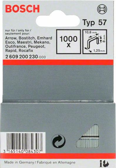

Скобы Bosch 2.609.200.230, 8/10.6мм тип 57