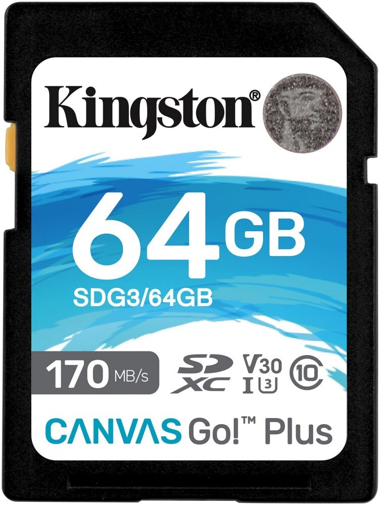 

Карта памяти Kingston 64Gb Canvas Go Plus SDXC UHS-I U3 V30 [SDG3/64GB], Карта памяти Kingston 64Gb Canvas Go Plus SDXC UHS-I U3 V30 SDG3/64GB