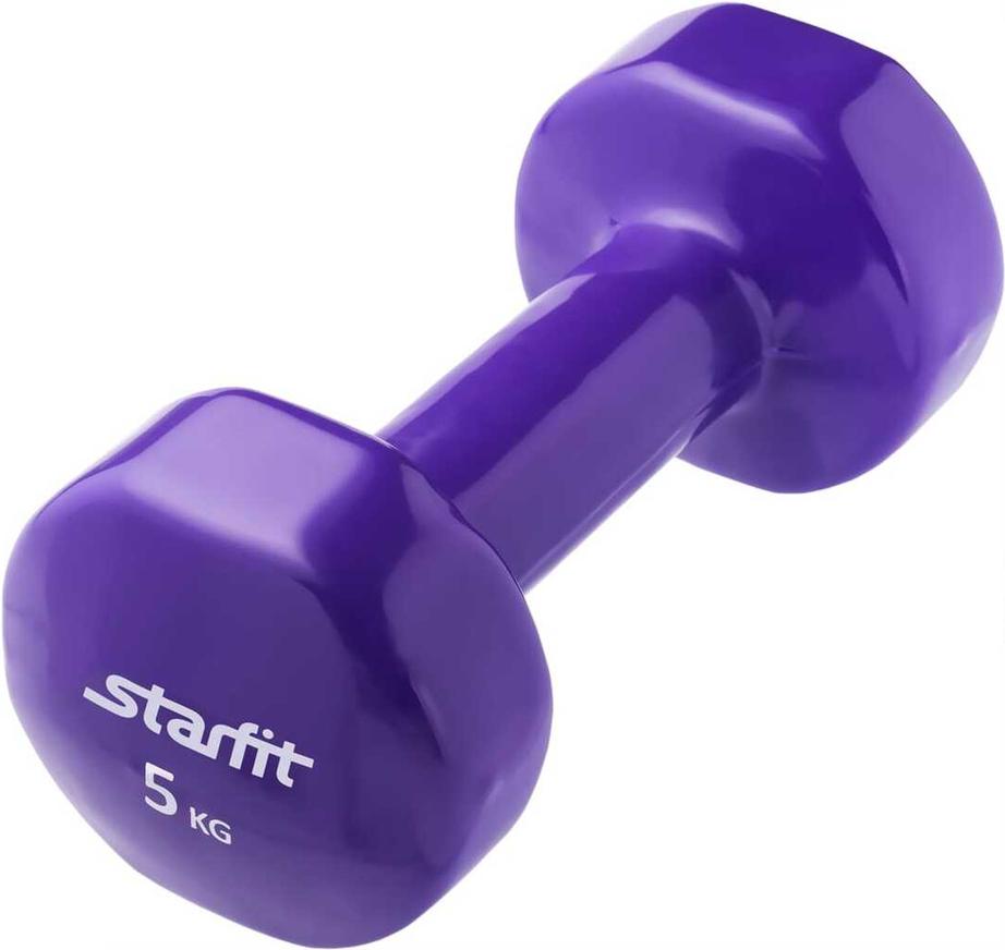

Гантель цельная Starfit DB-101 5 кг фиолетовый, Гантель DB-101 5кг