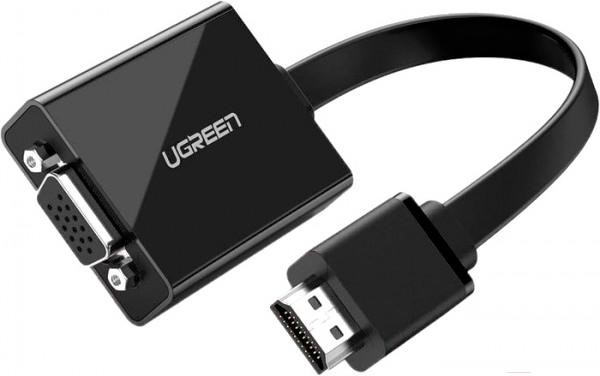 

Кабель для компьютера Ugreen CM270-60738 Black [60738], UGREEN HDMI to VGA converter without Audio 1920*1080@60Hz(Max) CM270 (Black) 60738
