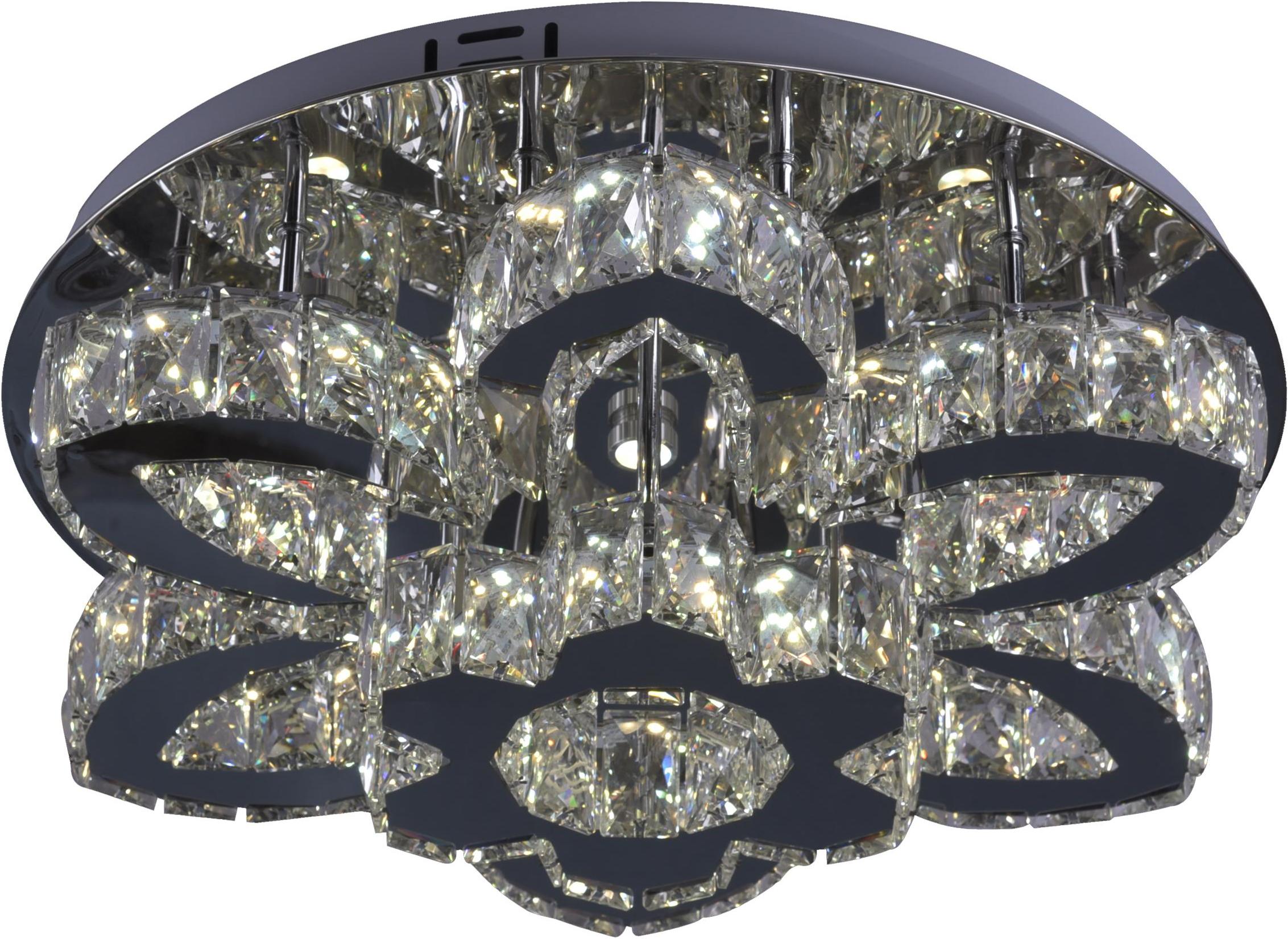 

Накладная люстра KinkLight Стелла-Кристалл h20 d50 Led 68W с пультом ДУ хром [08613(3000-6000K)]