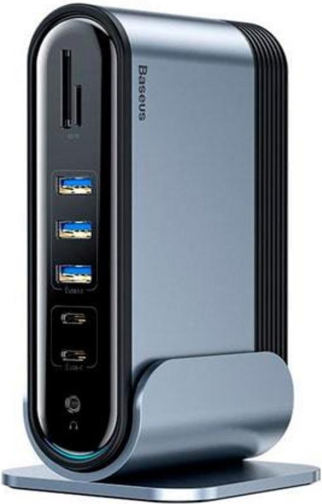 

USB-хаб Baseus Working Station Multifunctional Type-C хаб темно-серый серый [CAHUB-AG0G], Working Station Multifunctional Type-C хаб темно-серый