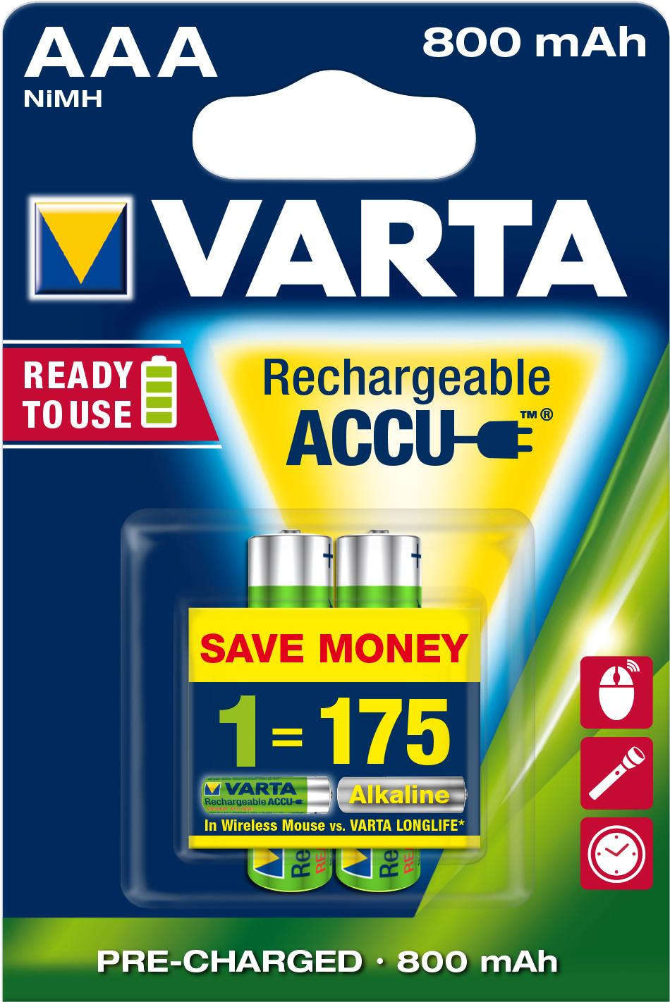 

Зарядное Varta ACCU R2U AAA 800mAh BLI 2 [56703101402], ACCU R2U AAA 800mAh BLI 2