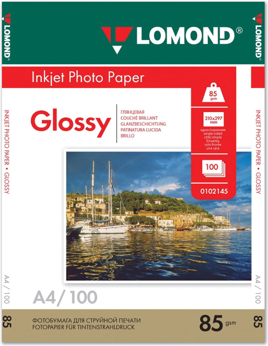 

Фотобумага Lomond Глянцевая односторонняя A4 95 г/кв.м. 100 листов (0102145), Фотобумага Lomond 0102145