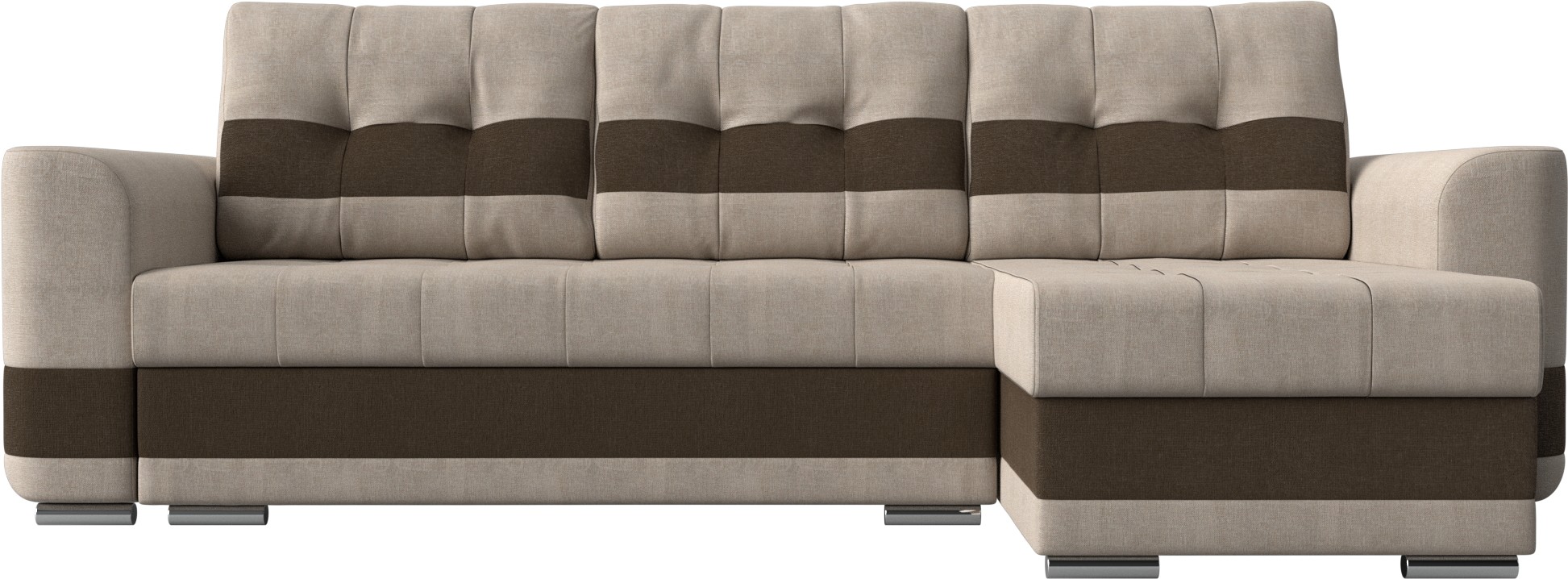 

Угловой диван Лига Диванов Честер правый рогожка бежевый/коричневый, Угловой диван Лига Диванов Честер угол правый рогожка бежевый+коричневый