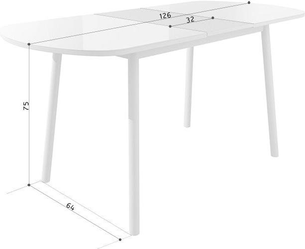 

Стол обеденный Woodcraft Харли Мини белый, Харли Мини
