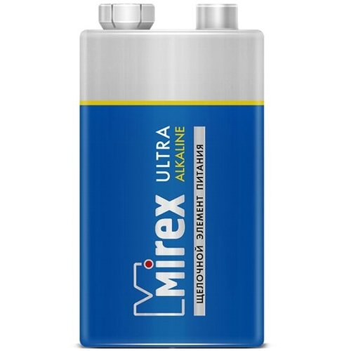 

Батарейка Mirex 6LR61 щелочная [23702-6LR6-S1], 6LR61 щелочная