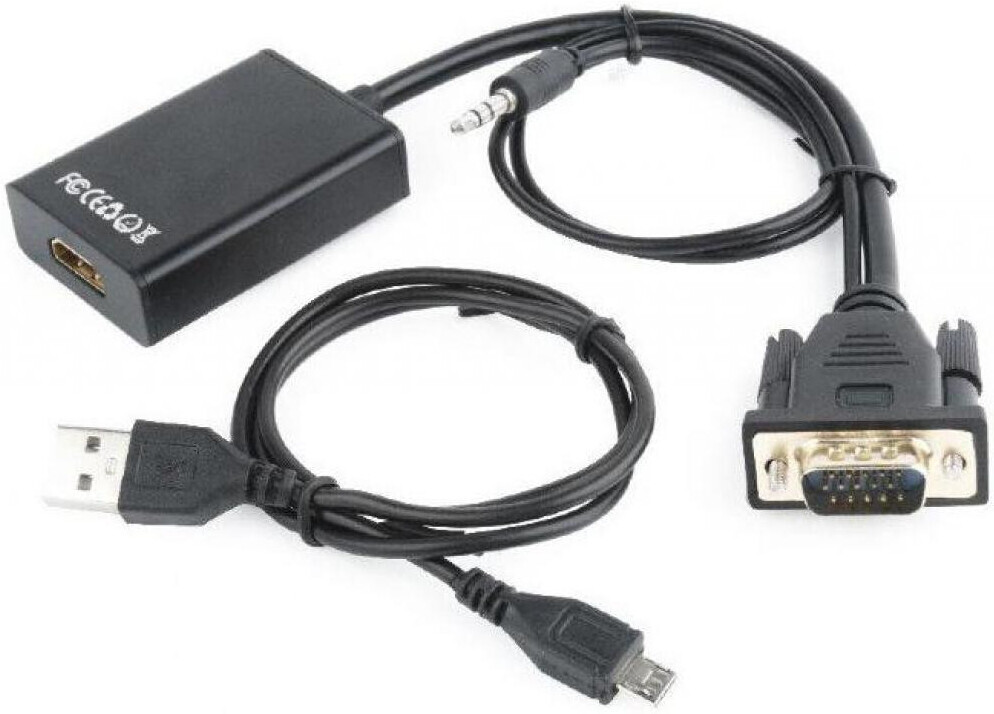 

Конвертер Cablexpert A-VGA-HDMI-01, Адаптер Cablexpert A-VGA-HDMI-01 HDMI/VGA/3.5 мм jack (+ USB для питания)