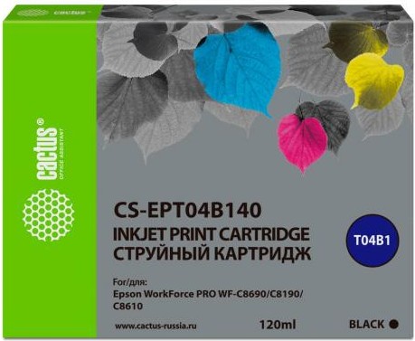 

Картридж струйный CACTUS T04B1 черный (CS-EPT04B140)
