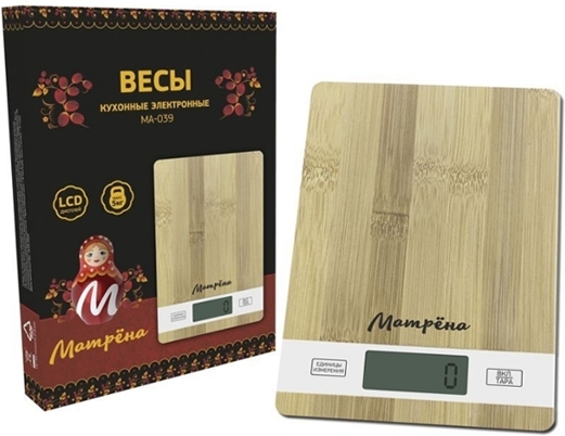 

Кухонные весы Матрена МА-039 бамбук [007160], Кухонные весы Матрена МА-039 007160 бамбук
