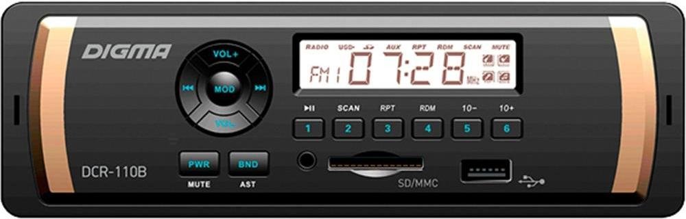 

USB-магнитола Digma DCR-110B, DCR-110B