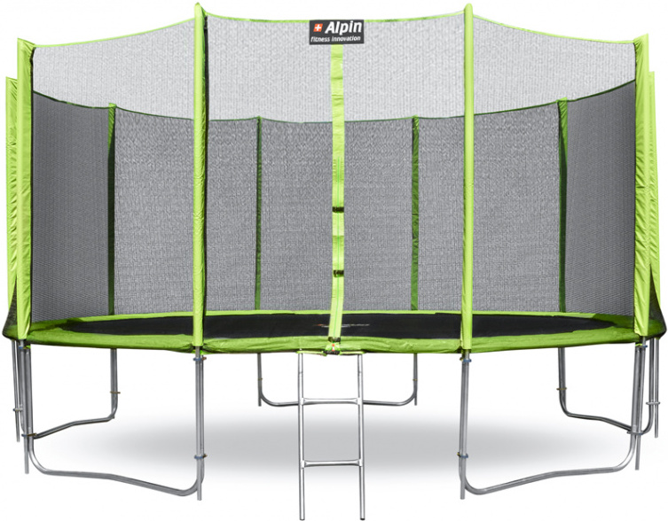 

Батут Alpin 15 ft-465 см защитной сеткой и лестницей, Батут Alpin 4,65м с сеткой и лестницей [AT-465]