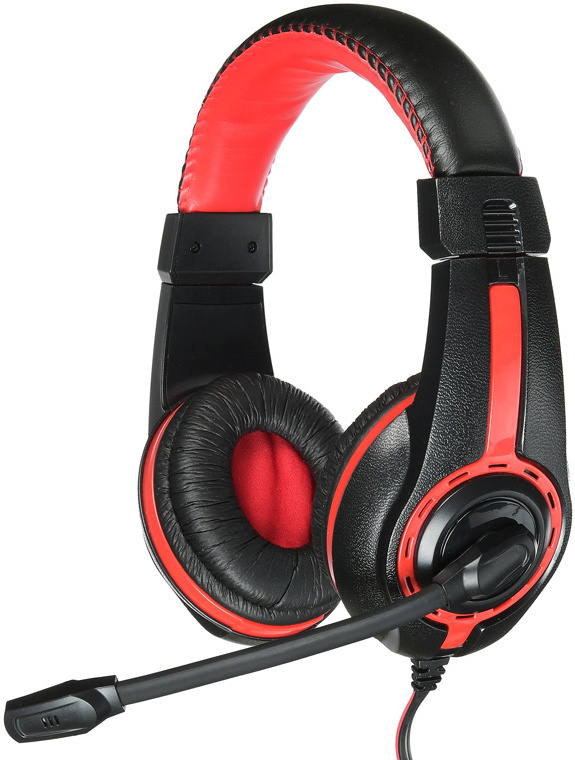 

Наушники с микрофоном Oklick HS-L200 (черный/красный), Наушники Oklick HS-L200 черный/красный
