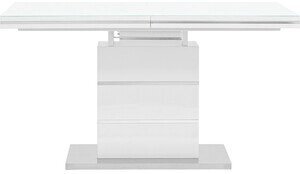 

Стол обеденный Stool Group Глазго раскладной глянцевый белый [N-115-140-HGW DUAL], Стол обеденный Stool Group Глазго раскладной N-115-140-HGW DUAL глянцевый белый