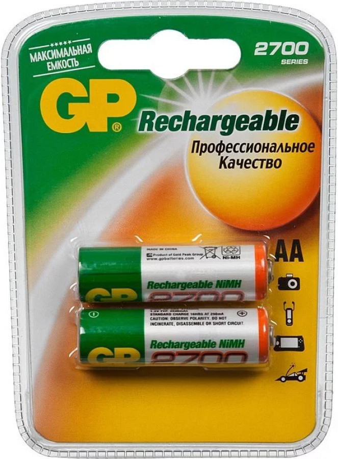 

Аккумулятор GP 270AAHC AA NiMH 2700mAh (270AAHC-CRB10)