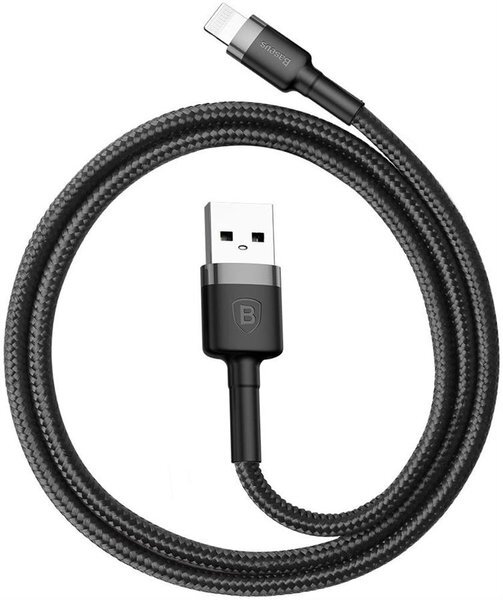 

Кабель Baseus Cafule For lightning 1.5A 2M серый/черный [CALKLF-CG1], Кабель Baseus CALKLF-CG1 Cafule Cable USB to Lightning 1.5A, нейлоновая оплётка, 2m Gray+Black Baseus Cafule Cable USB For lightning 1.5A 2M Gray+Black (CALKLF-CG1)