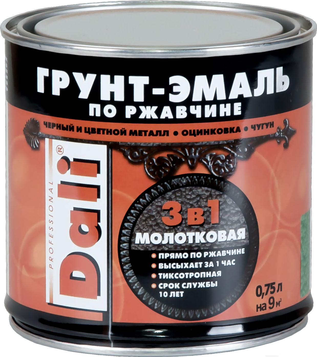 

Краска Dali Молотковая по ржавчине 3 в 1 750мл медный