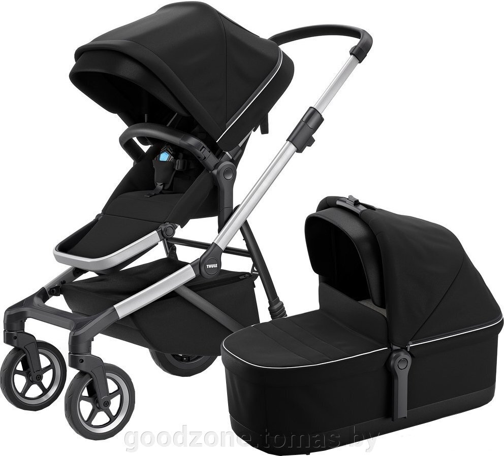 

Детская коляска Coletto Thule Sleek + Bassinet MiBlack черный [11000007], Коляска Thule Sleek (2 в 1, midnight black)