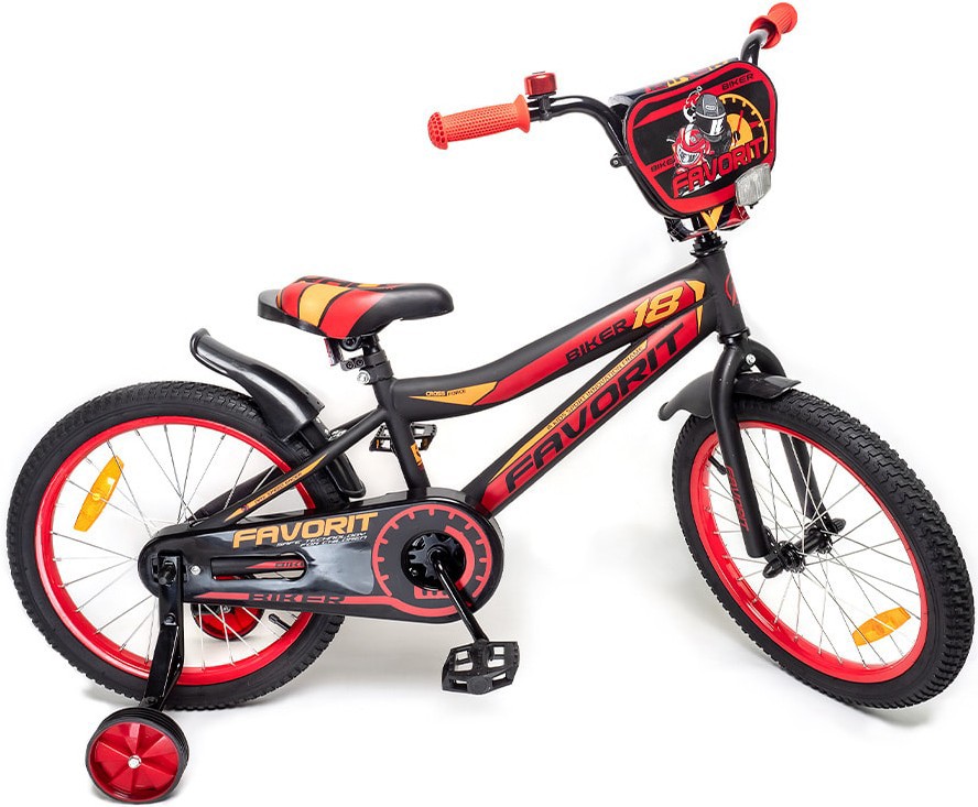 

Велосипед детский Favorit Biker 18'' 2019 черный/красный [BIK-18RD], Детский велосипед Favorit Biker 18 (черный/красный, 2019)