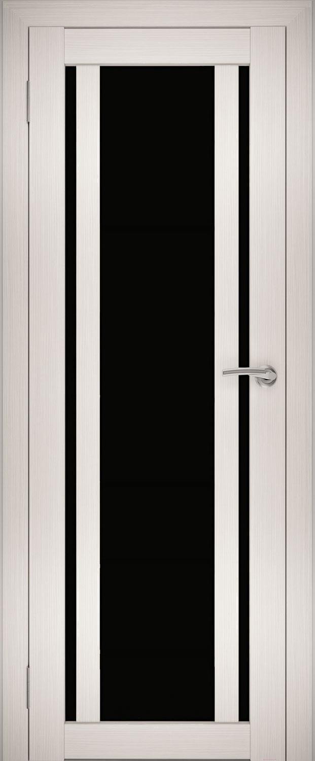 

Межкомнатная дверь Юни Двери Амати 11 60x200 эшвайт/стекло черное, Амати 11 60x200